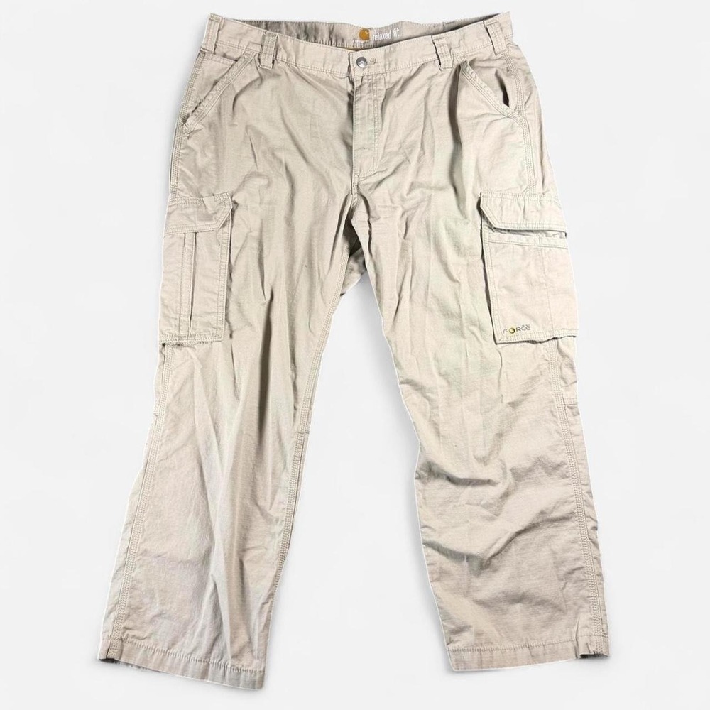 Carhartt Force Tan Relaxed Fit Cargo‎ Pants RipStop Workwear Size 42x30